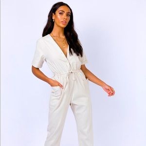 Princess Polly Beige Jumpsuit NWT - Size 6